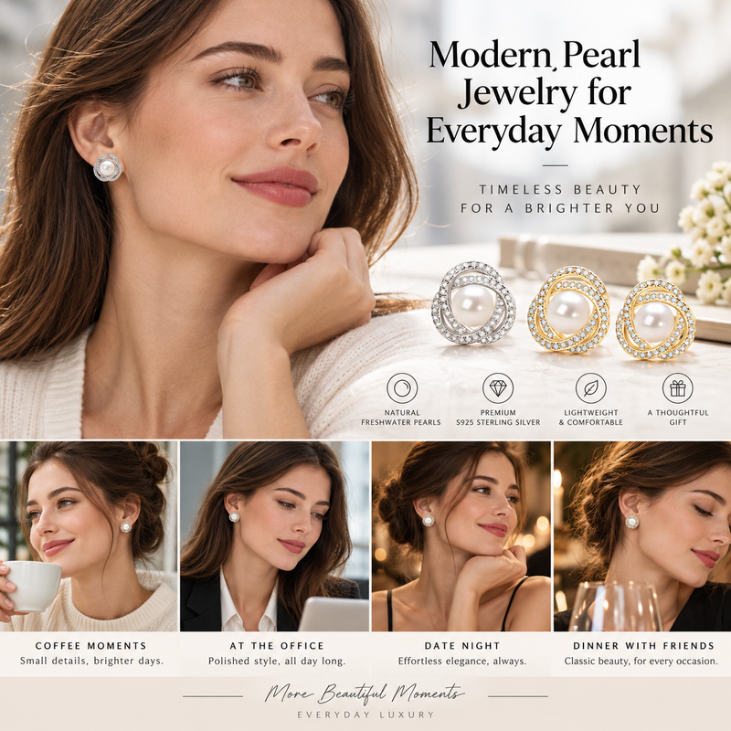Pearl Stud Earrings with a Halo Detail: Styling Ideas