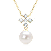 Geometric freshwater pearl necklace sterling silver