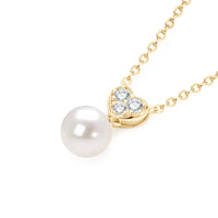 Freshwater pearl heart necklace sterling silver