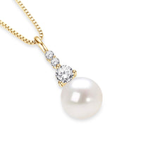 Long freshwater pearl pendant necklace sterling silver