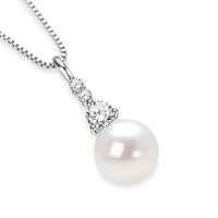 Long freshwater pearl pendant necklace sterling silver