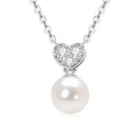 Freshwater pearl heart necklace sterling silver