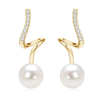 Freshwater pearl drop earrings sterling silver