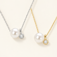 Dainty freshwater pearl necklace sterling silver
