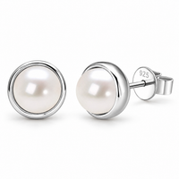 Sterling silver pearl stud detail