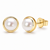 Sterling silver pearl stud detail