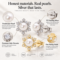 Pearl starburst stud close-up