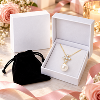 Geometric pearl necklace gift
