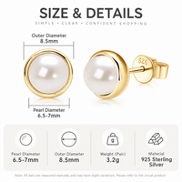 Pearl stud earrings size guide