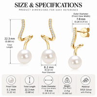 Pearl drop earrings size guide