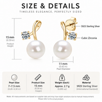 Pearl leaf earrings size guide