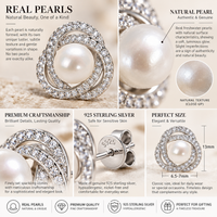 Pearl halo stud close-up