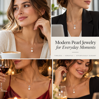 Pearl necklace office outfit