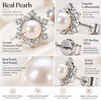 Sterling silver CZ pearl detail