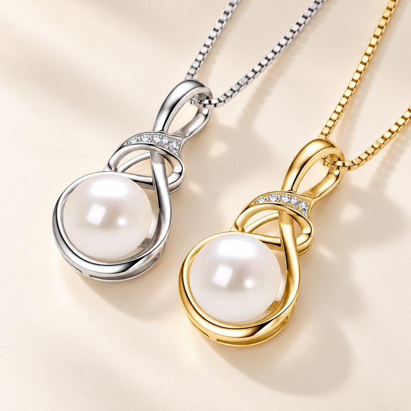 Freshwater pearl pendant necklace sterling silver