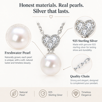 Sterling silver heart and pearl detail