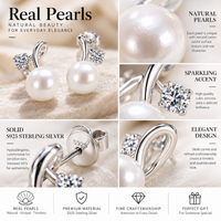 Pearl leaf stud close-up
